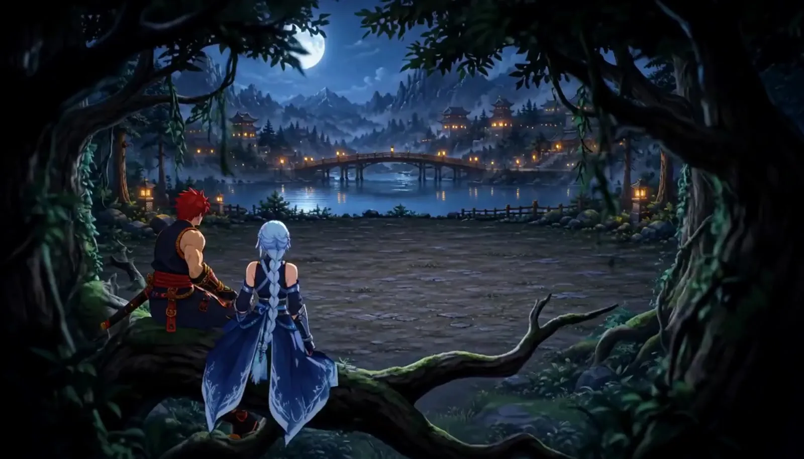 Le lac sous la lune