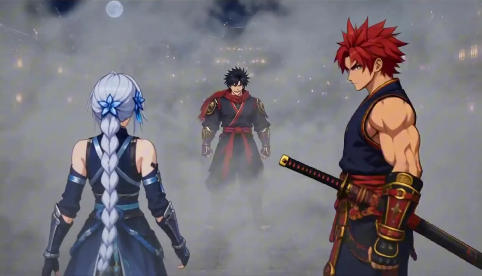 Shirayuki, Kuro et Akai dans la brume